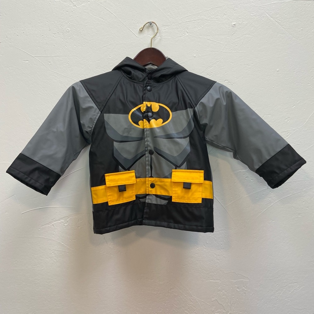 WESTERN CHIEF BATMAN QUILTED TODDLER HOODED RAIN COAT JACKET